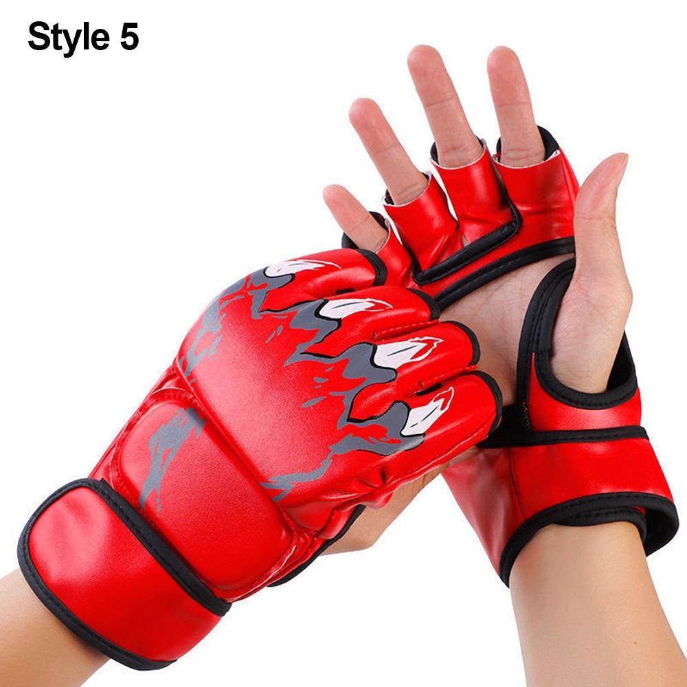 1Pair Professional Training Gloves Kickboxing Gloves for Adult Sanda Boxing UFC Training