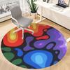 1pc Abstract Colors Office Round Area Rug, Indoor Mat Suitable For Office, Under Office Chairs Bedroom Living Room Home Decor, Room Deco 071