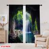 2D плоская печать 2 шт. Вечеринка Оконные шторы отверстие Прочный 100% Полиэфирная ткань Без электричества Вечеринка Декорации Идеально для