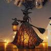 Resin Halloween Witch Lantern Spooky Lantern for Halloween Party Haunted House Decor Indoor Outdoor Festival Accessory