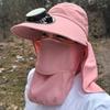 Шляпа от солнца с широкими полями и вентилятором для мужчин и женщин, уличная шляпа-ведро для рыбалки с клапаном для шеи и защитой для лица для пеших прогулок и кемпинга