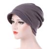 New Fashion Turban Cap For Women Muslim Plain Brim Hats Stretch Turban Chemo Loss Head Wrap Beanie Casual Head Wrap Scarf