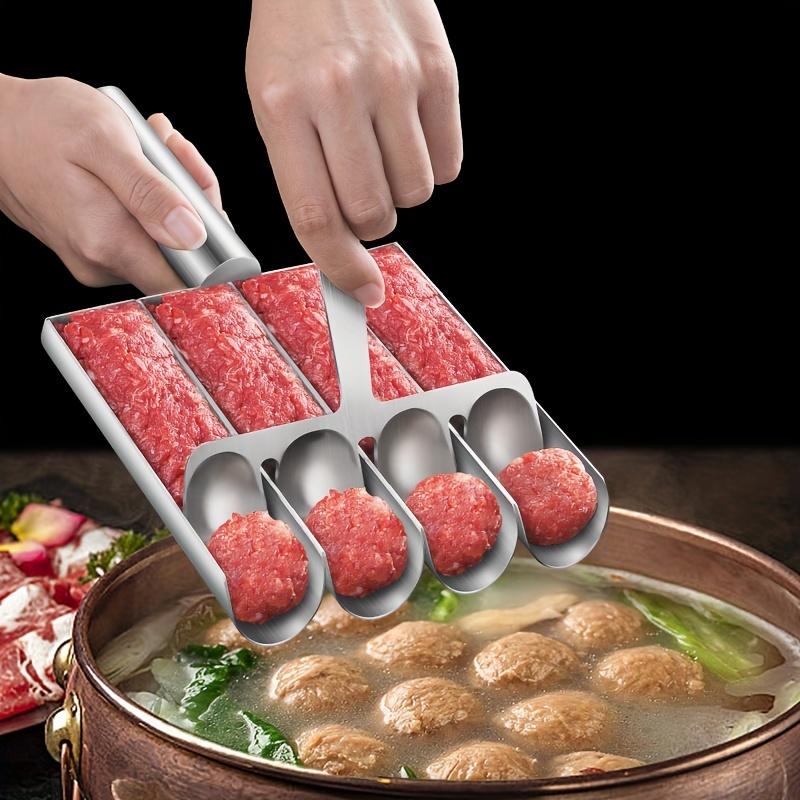 2/4 Meatball Making Tools Meatball Maker with Cutting Spade Multifunction Meatball Scoop Maker Stainless Steel Kitchen Manual