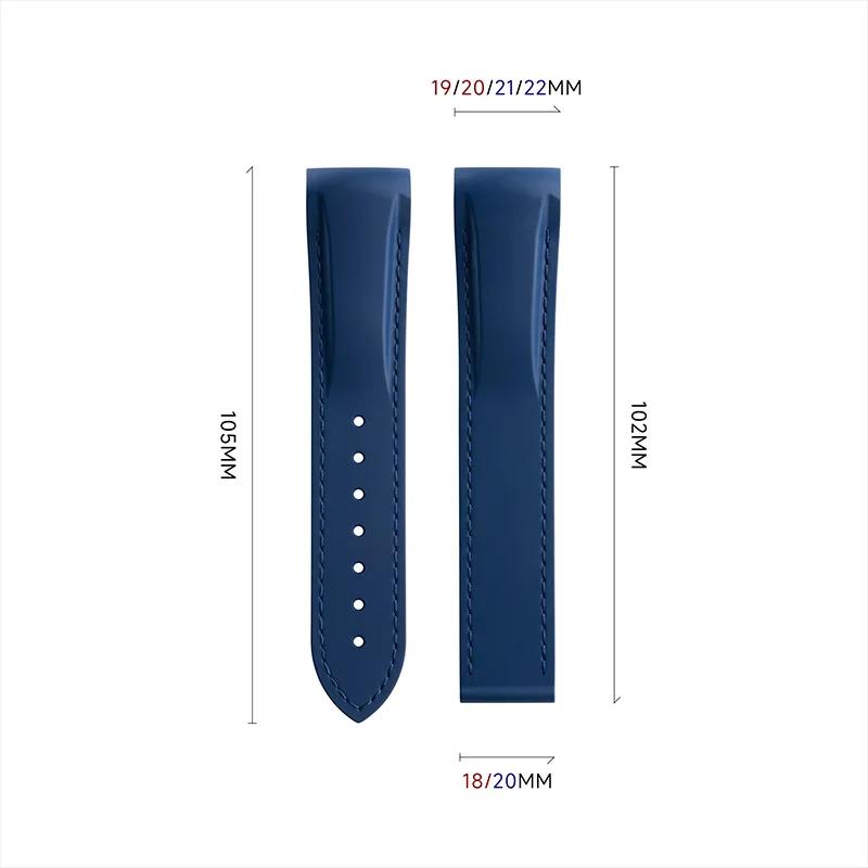 Фторкаучуковый Резиновый Ремешок для Часов 19мм 20мм 21мм 22мм Для Longines HydroConquest L3 GMT Pioneer Zulu Time Ремешки Браслеты