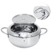 28cm Japanese Tempura Deep Fryer Pot 201 Stainless Steel Frying Pot with Thermometer Oil Filter Rack