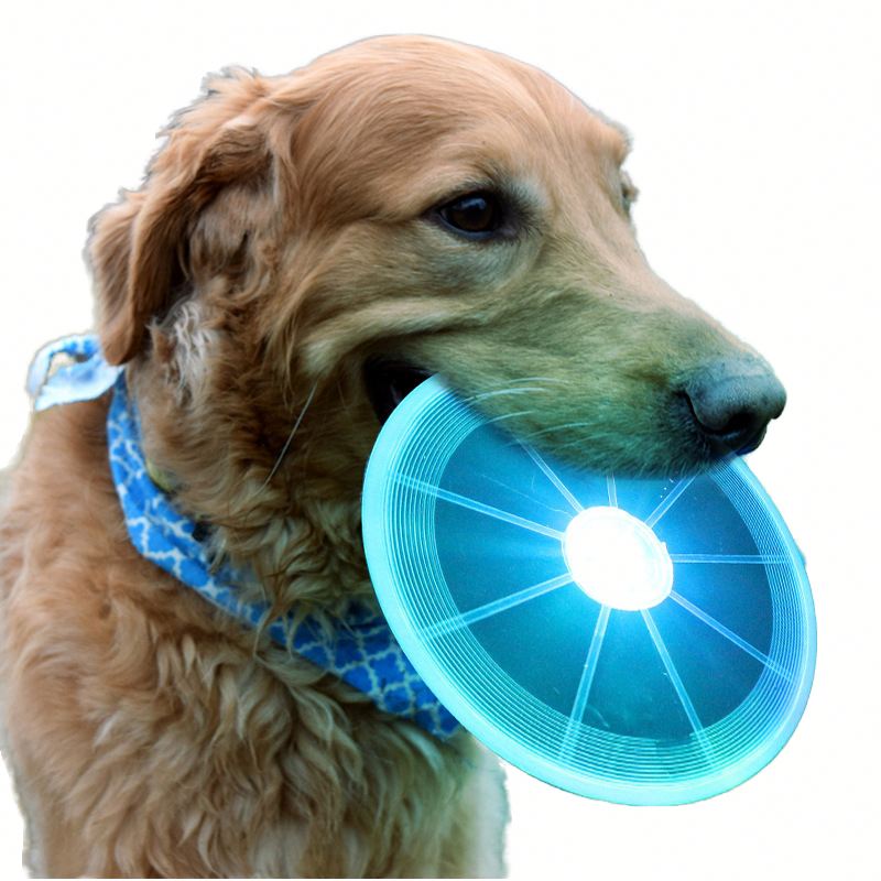 Durable Modern Luxury Outdoor Interactive Dog Toys Eco-Friendly Light-Up Waterproof PU Electric Flying Disc Glowing LED Disc