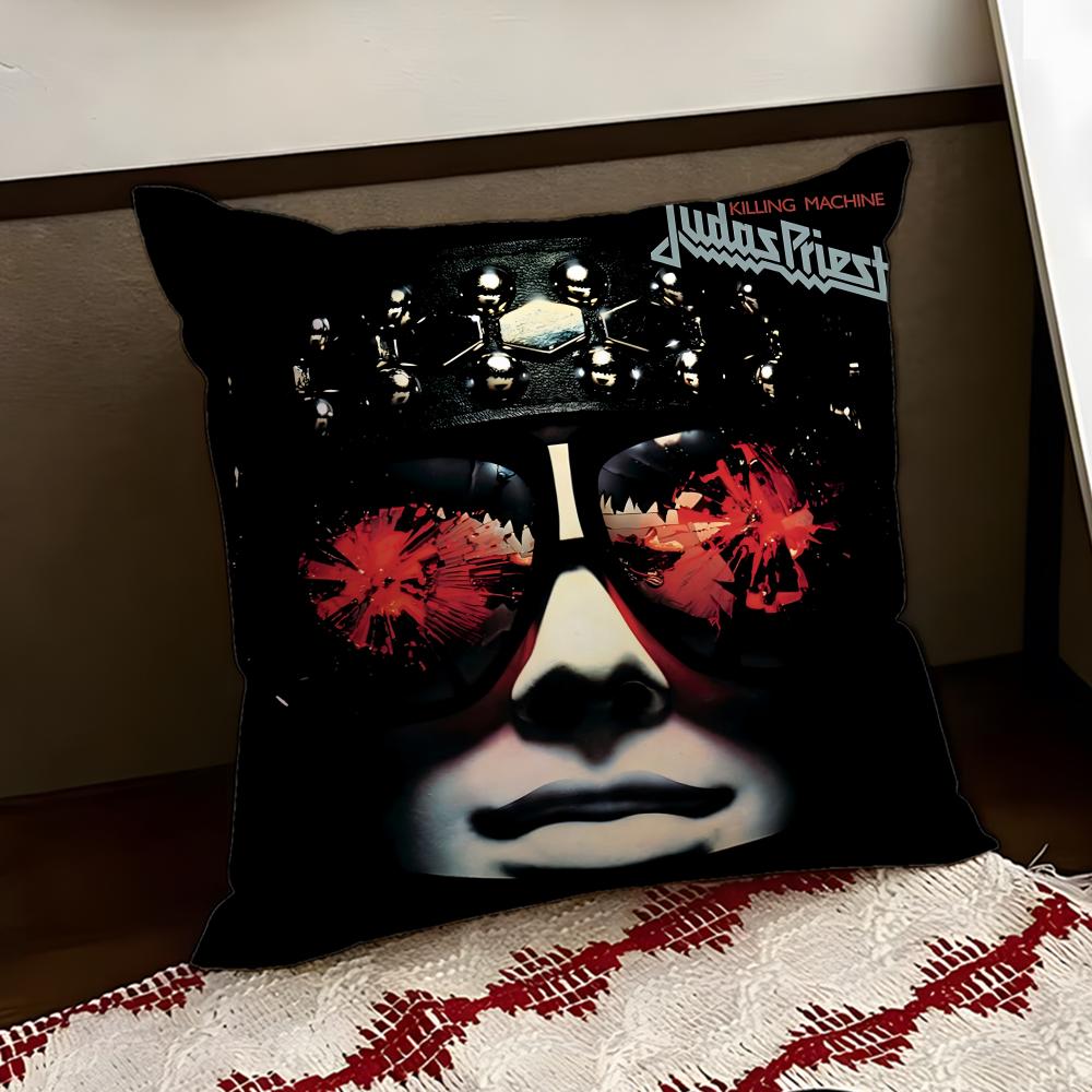 JJudas PPriest Cushion Cover Reversible Soft Durable Pillow Cover Home  Car MultiScene Use for Daily Comfort