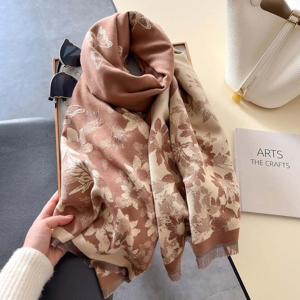 Ретро Винтаж Принт Шарф Кашемир Люксовый Бренд Принт Зимняя Пашмина Сохраняет Тепло Шали и Накидки Одеяло