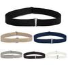 Women No Show Invisible Belt Elastic Stretch Waist Belt with Flat Buckle
