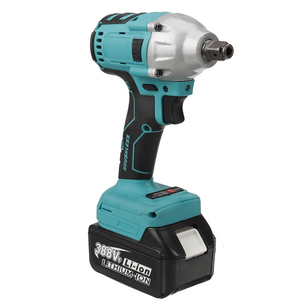 388VF 800 Нм Бесщеточный электрический ударный гайковерт 1/2 разъема Аккумуляторный ключ Отвертка Электроинструменты Перезаряжаемые для батареи 18 В