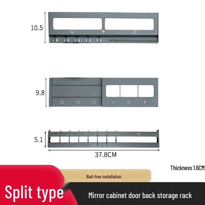 Настенный зеркальный шкафчик для ванной комнаты с хранением без сверления для косметики и туалетных принадлежностей