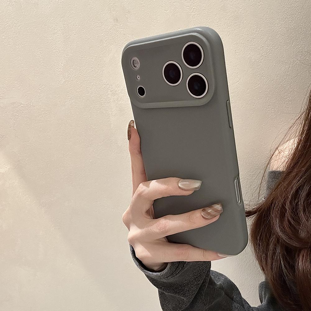Силиконовый противоударный чехол для телефона для Iphone 17 Air 16 Pro Max 15 Plus 14 Pro 13 12 11 Защита объектива камеры Минималистичный Полностью закрывающийся Матовый чехол