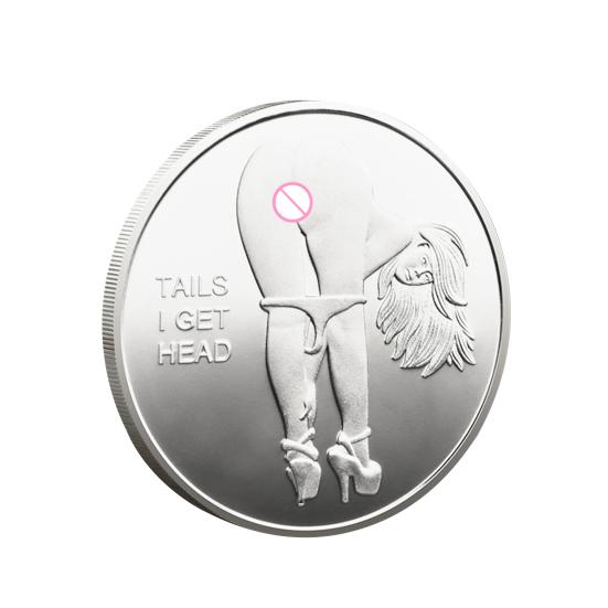 Sexy Women Coin Heads And Tails Date Night Coin Metal Double-Sided Lucky