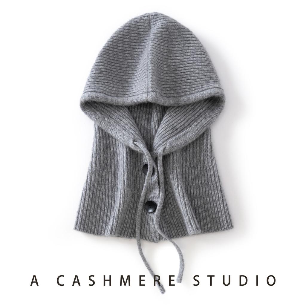 Women's Fashion Casual Knitted Scarf Hat Warm Windproof Winter Hooded Scarf Integrated Wool Ear Protector Pullover Hat