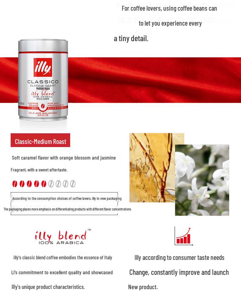 Кофе в зернах Illy для эспрессо, средняя/темная обжарка, 100% Арабика, 250 г, банка