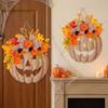 with Bow Halloween Wooden Pumpkin Door Hanger Harvest Maple Leaf Hanging Plaque  Autumn Harvest