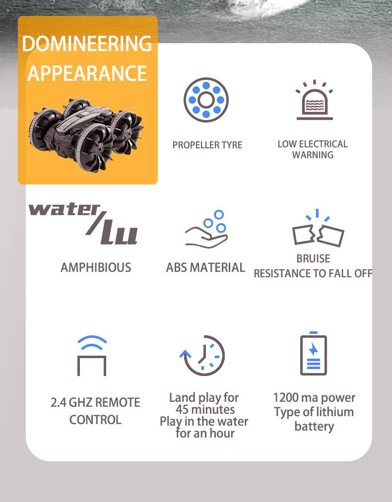 Gesture-Controlled Amphibious Waterproof Stunt Remote Car