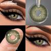 1 пара цветных контактных линз для глаз Зеленые линзы Серые зрачки Красивый цвет зрачка Годовые линзы для глаз Натуральные голубые линзы