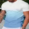 Men's Casual Gradient Color Short Sleeved Round Neck T-shirt, a Versatile Choice for Summer Daily and Sports Wear