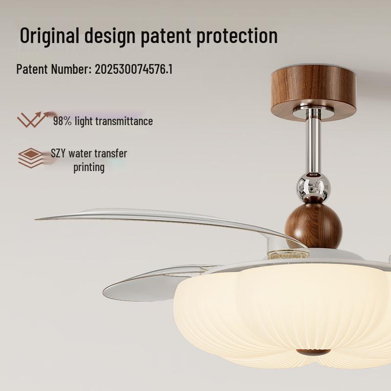 Невидимый потолочный вентилятор с подсветкой: Современный Минимализм 2025 Середина Века Кремовый для Гостиной, Спальни, Столовой