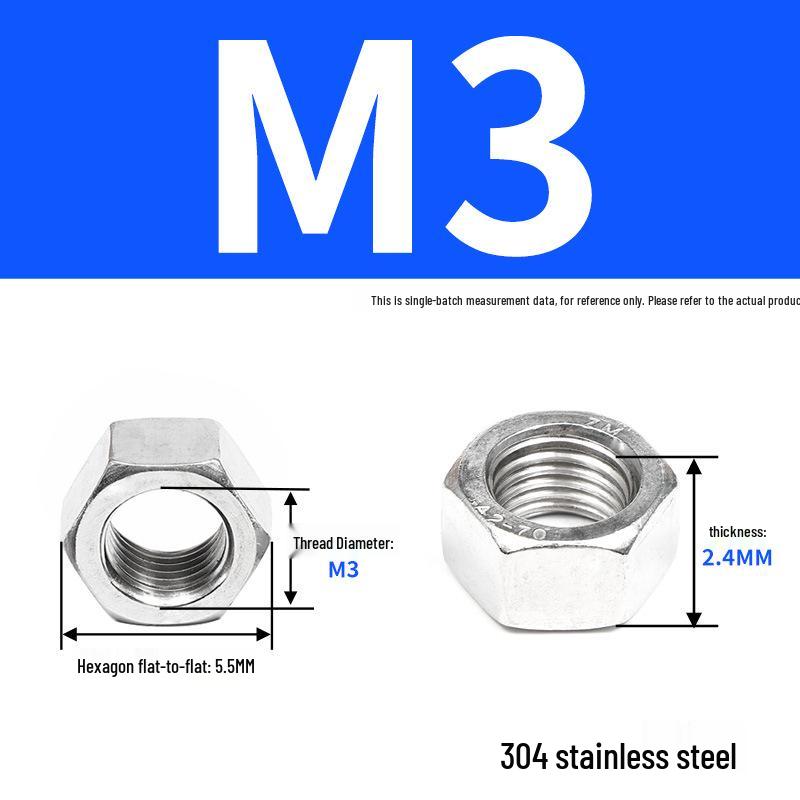 Набор шестигранных гаек из нержавеющей стали - Болты с ручной затяжкой DIN934 (M6 M8 M10 M12)