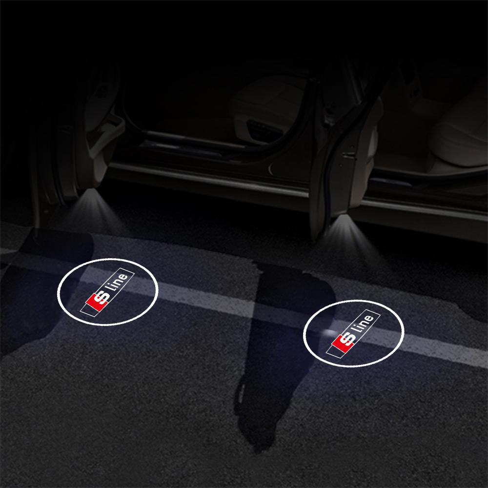 1/2Pcs Led Car Door Welcome Lights Auto Logo Projector Lamp for Hot SLINE A4 A3 8P 8V 8L A5 A6 C6 C5 C7 4F A1 A7 A8 Q2 Q3 Q5 Q7