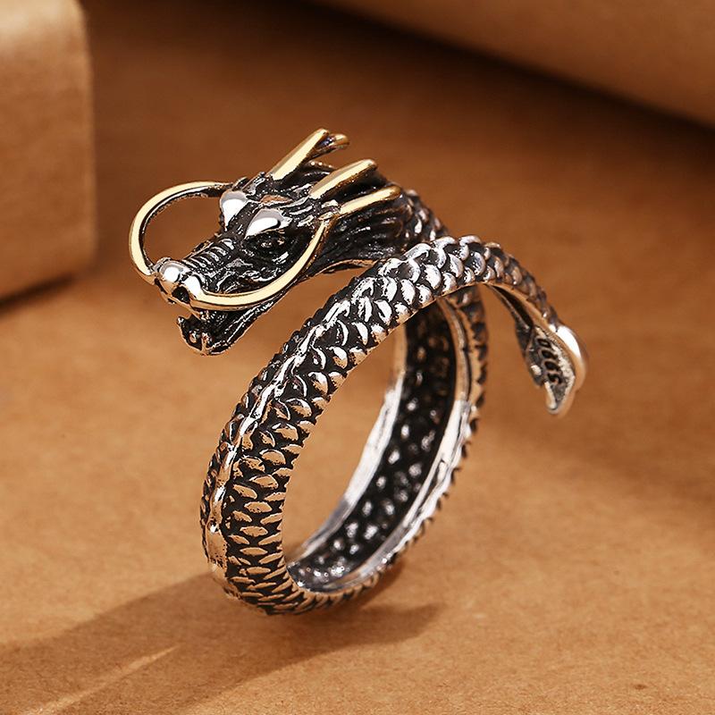 Новое серебряное кольцо 925 пробы, винтажный Дракон, высокое качество, для женщин, мужчин, свадебное, ювелирные аксессуары, подарок на вечеринку