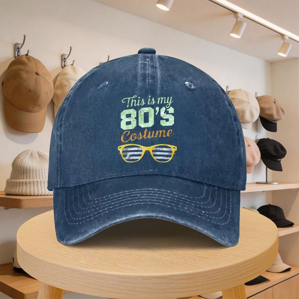 A MenS Baseball Cap Featuring an S Retro Glasses Print Stylish And Casual Adjustable for Spring And Autumn Outings Perfect