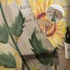 Retro Shabby Sunflower Sheer Curtains for Living Room Decoration Window Curtains for Kitchen Tulle Voile Organza Curtains