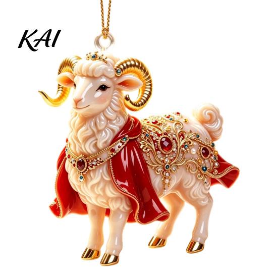Seasonal Party Favors 2D Flat Christmas Sheep Hanging Ornament with Lanyard, Acrylic Tree Decorations Pendant for Home Festive Decor And Keepsake