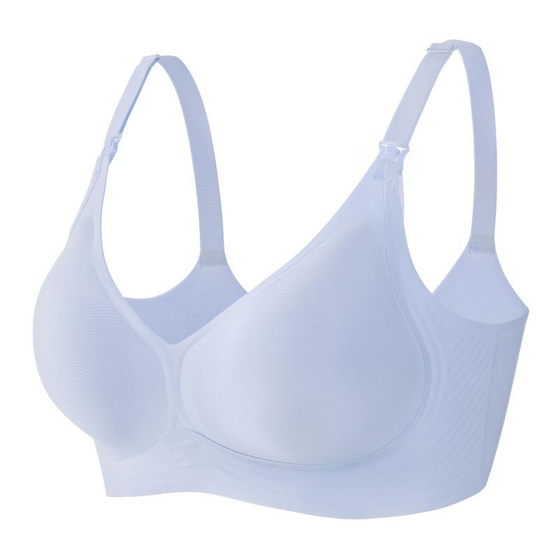 Seamless Soft Support Postpartum Nursing Bra Gathered To Prevent Sagging Feeding Fixed Cup Large Breast Lift Maternity Bra
