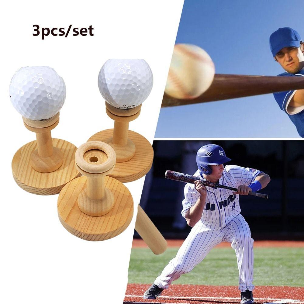 3Pcs Wooden Golf Ball Tees Storage Rack Golf Tennis Ball Support  Tabletop Decor