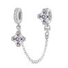S925 Silver Adjustable Safety Chain DIY Bracelet Accessories with Butterfly Flower Charms for Handmade Jewelry Making