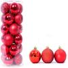 24Pcs Red Balls Ornament Christmas Tree Decoration Hanging Globe Decor 6cm New