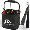 SEAVER Fishing Water Bucket, 22cm [Choose Your SetColor] with Fish Grip Pliers (Black Fish Grip Set)
