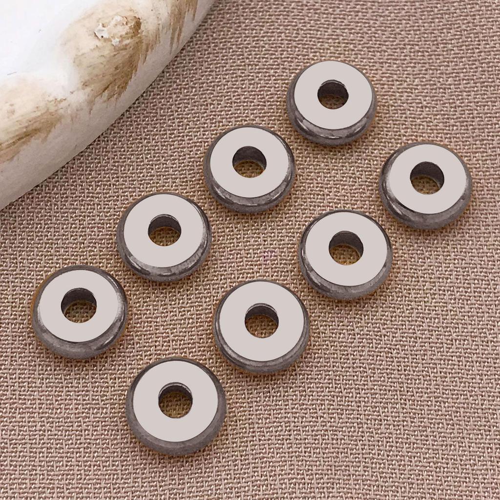Stainless Steel Flat Spacer Beads - DIY Jewelry for Necklaces & Bracelets