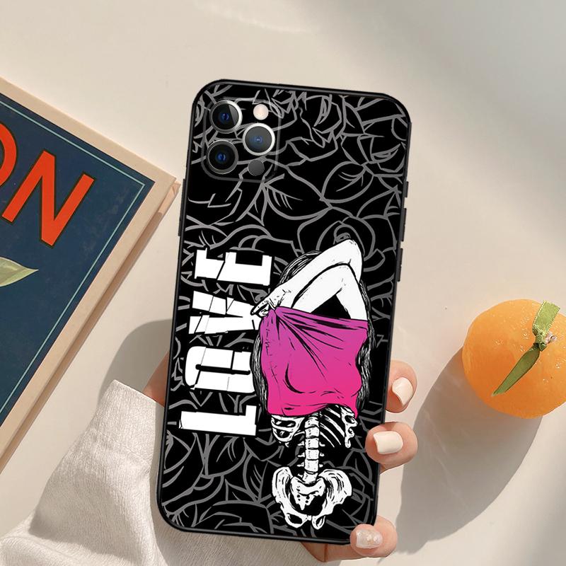Чехол Funda с рисунком Скелет Череп для iPhone 14 15 16 Pro Max 11 12 13 Pro Max Mini XR 16 15 Plus 16e