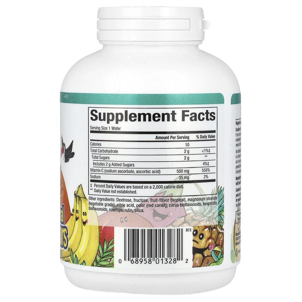 Fruit Flavored Chews Vitamin C, Tropical Flavor, 500Mg, 90 Chewable Wafers