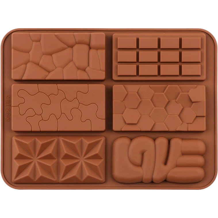 Silicone Mold, Chocolate Bar, Chocolate, and Cookie Mold 6 in 1