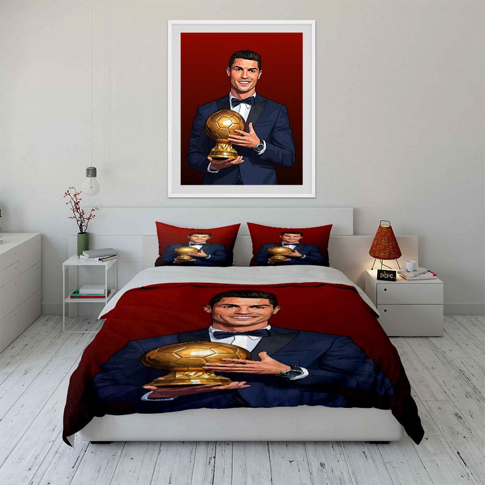 A man holding trophy. Bedding sets Duvet cover sets Duvet covers Pillowcases(1 * Duvet Cover 2 * Pillowcases without duvet insert)