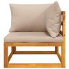 Modular Corner Sofa with Taupe Cushions Solid Acacia Wood