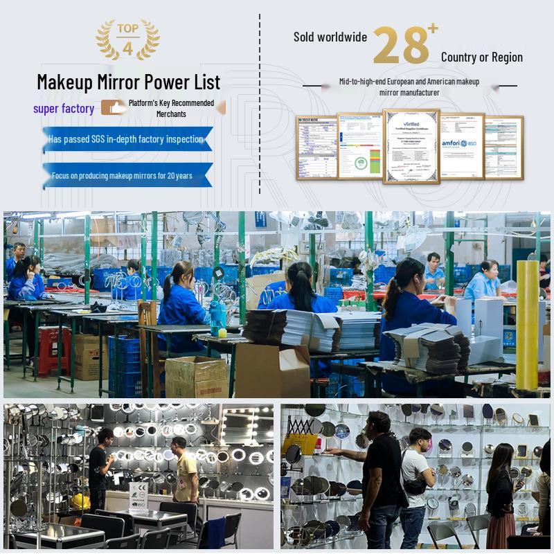 Настенное двухстороннее увеличительное зеркало для макияжа: Телескопическая складная конструкция туалетного столика высокой четкости