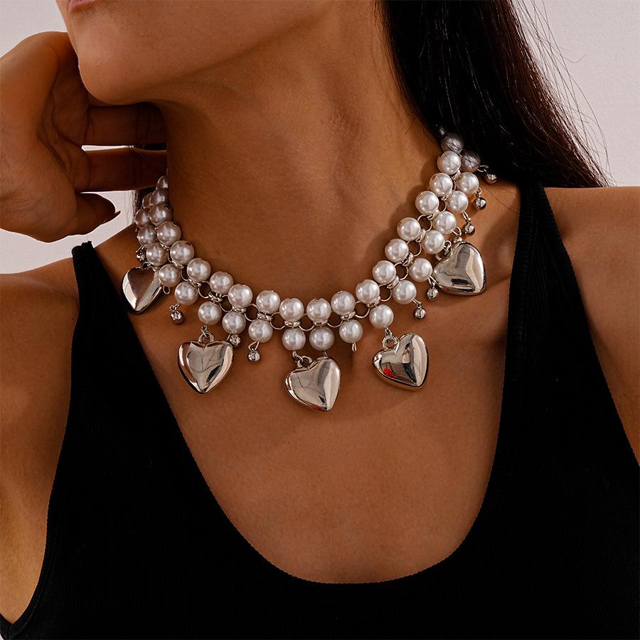 Винтажное металлическое ожерелье с ракушкой в форме сердца: Роскошная, Уникальная и Преувеличенная Цепочка на Ключицу