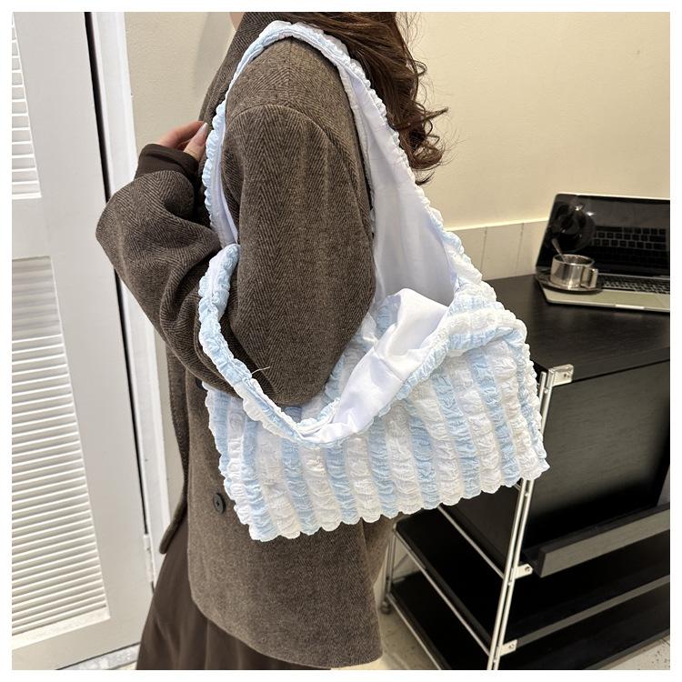 Летняя плиссированная сумка-облако женская конфетного цвета большая вместительная сумка через плечо сумки для покупок для девочек сумка-тоут Bolsas