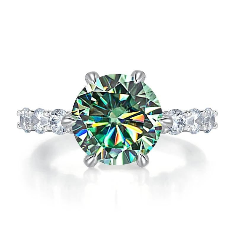 Bague Ringen 2026 Новый 925 Серебро 5 Карат Огненный Разрез Аврора Шесть Лапок Кольцо Женское Богатая Женщина Старшее Кольцо