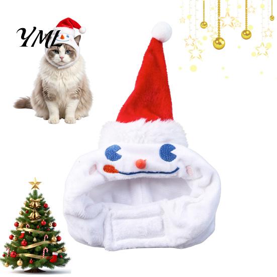 Pet Photography Prop Christmas Snowman Hat for Cats And Small to Medium Dogs, Soft Holiday Gift Pets Plush Festive Costume Accessory with Embroidered