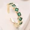 High-Grade Retro Green Zircon Ring for Women - European & American Style, Light Luxury, Niche, All-Match Fashion Design.