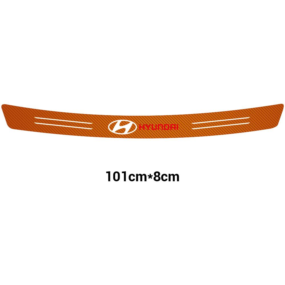 Car Accessories Carbon Fiber Trunk Bumper Sticker Guard Plate Protector For Hyundai Accent Matrix Moinca Santa Fe ix20 i40 Azera KK8