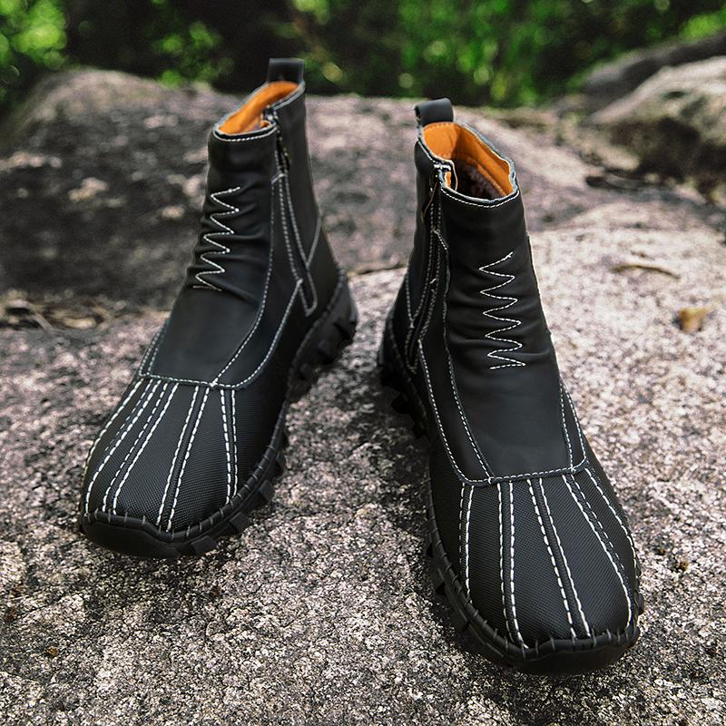 Новые модные мужские ботильоны ручной работы, высокие повседневные туфли, классические мужские ботинки для ходьбы, универсальные удобные ботинки для мотокросса