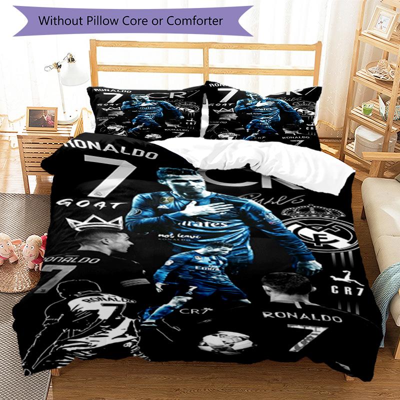 Ronaldo's Portugal Jersey Bedding Set, Breathable Duvet Cover with Pillowcases, Soft Bed Linen for Bedroom Home Decoration, Perfect Festival Birthday 